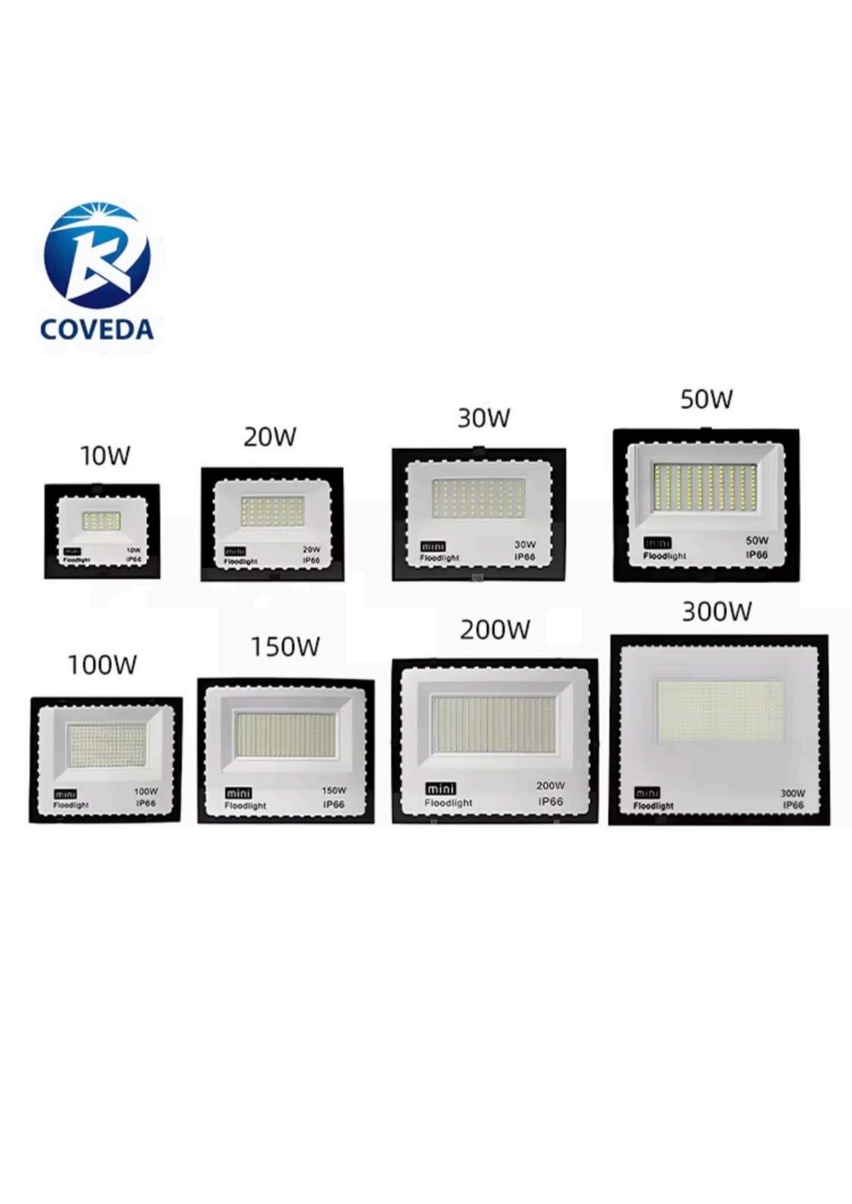 Projecteur LED COVEDA 10W à 300W IP66 — Watts, matériel électrique Dakar Sénégal