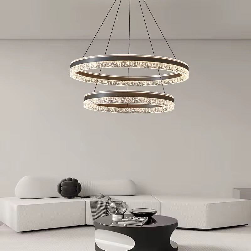 Lustre cristal deux étages pour salon — Watts, matériel électrique Dakar Sénégal